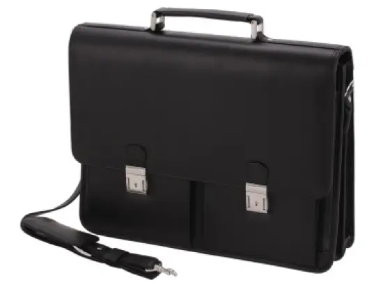 Aktentasche Alassio 47117 Veneto Leder, schwarz, gepolstertes Laptopfach