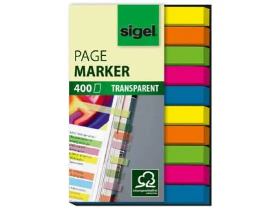 Haftmarker Sigel HN617 50 x 75 mm, 2 x 5 Farben, Pack 10 Blöcke je 40 Blatt/400 Stk