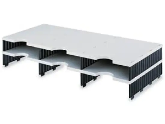 Aufbaueinheit Styro 268-1302.98 styrodoc trio 6Fächer grau/schwarz Aufbaueinheit 2Etagen 723x331x153mm