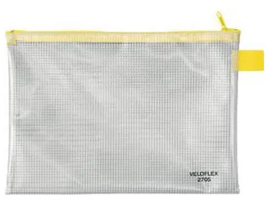 Reißverschlusstasche Veloflex 2705000 A5 250x180mm Kunststoff (PVC) 350my transparent / Verschluss gelb
