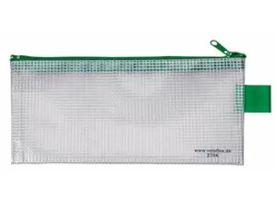 Reißverschlusstasche Veloflex 2706000 A6 200x100mm Kunststoff (PVC) 350my transparent / Verschluss grün