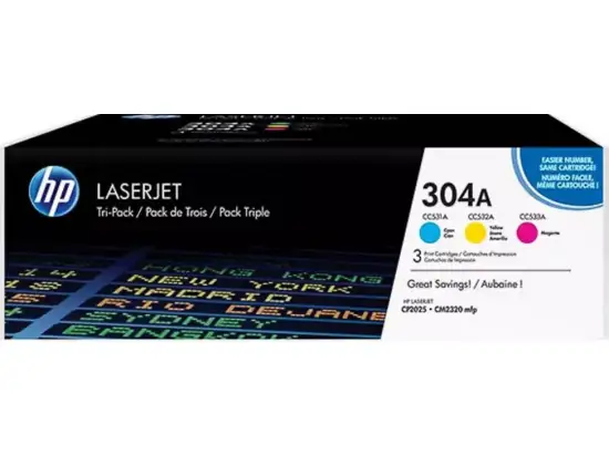 Tonerpatrone HP CF372AM 304A Multipack je 1 x cyan, magenta, gelb, je 2.800 Seiten