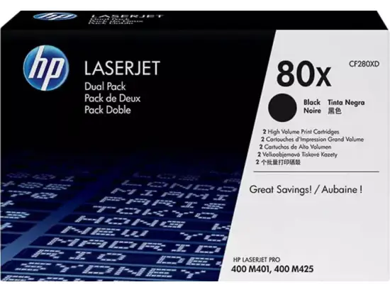 Tonerpatrone HP CF280XD 80X Doppelpack, 2 x schwarz, je 6.900 Seiten