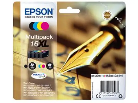 Tintenpatrone Epson C13T16364012 16XL Multipack 32.4ml je 1 x schwarz/cyan/magenta/gelb