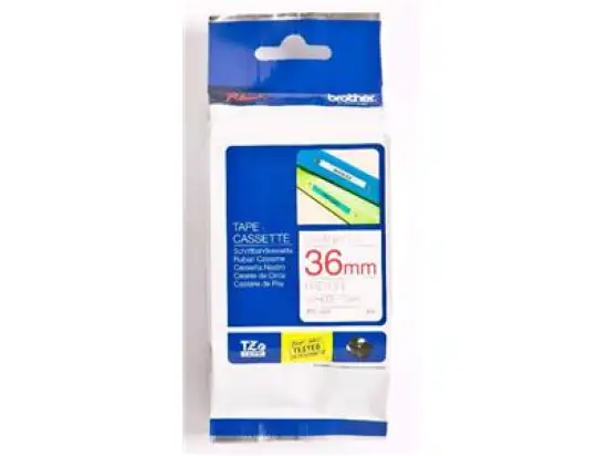 Schriftband-Kassette Brother TZe-262 rot auf weiß 36mm/8m laminiert