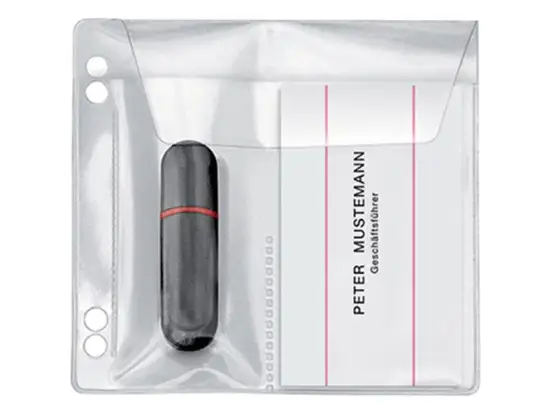 USB Stick-Hüllen zum Abheften Veloflex 4377010 Kunststoff (PVC) Folie transparent zum Abheften, Pack 5 Stk