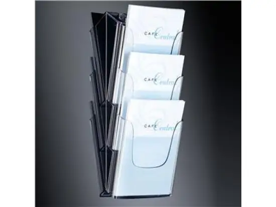 Wand-Prospekthalter Sigel LH135 3Fach/A4 glasklar Acryl