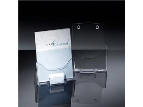 Tisch-Prospekthalter Sigel LH111 1Fach A4 Tischmodell Visitenkartenfach und Wandmontage, Pack 4 Stk