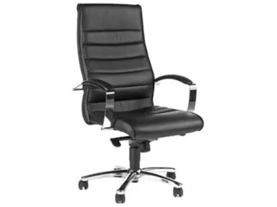 Chefsessel Topstar 8779A80 TD Lux 10 schwarz Leder mit Rollen für Teppichboden