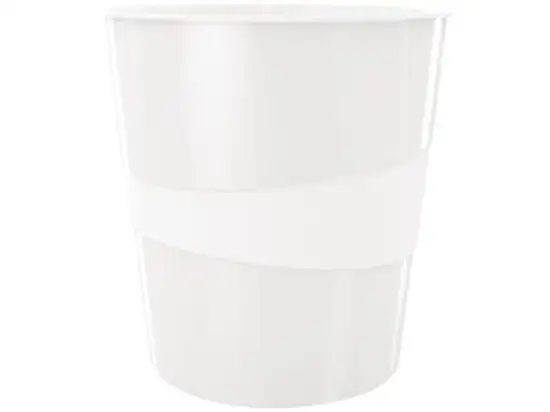 Papierkorb Leitz 5278-10-01 52781001 Wow 15 Liter perlweiß, Pack 6 Stk