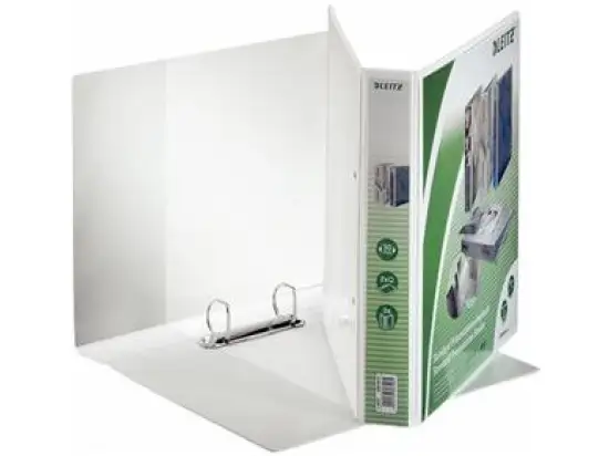 Präsentationsringbuch Leitz 4280-00-01 42800001 A4, 2 Ringe Ø 30 mm, Pappe/PP-Folie, 3 Außentaschen, 3 Innentaschen, D-Ring-Mechanik, weiß