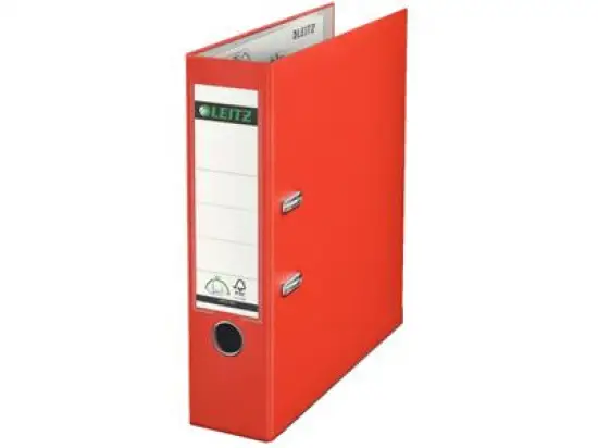 Ordner Leitz 1010-50-20 10105020 A4, 80mm, Pappe/PP-Folie, Wechselfenster, hellrot