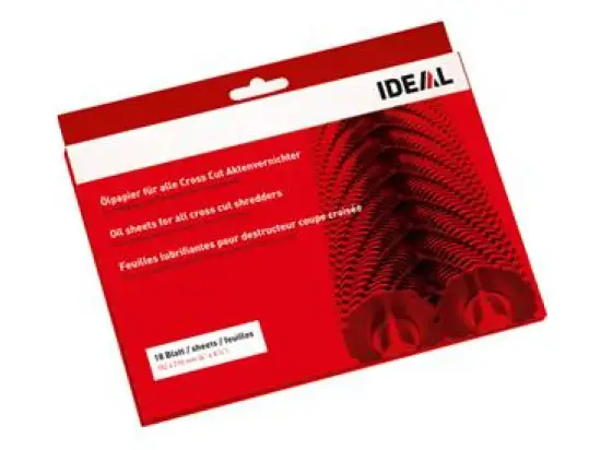Ölpapier für Aktenvernichter Ideal 9000631 für Cross-Cut "CC" Aktenvernichter, Pack 18 Blatt