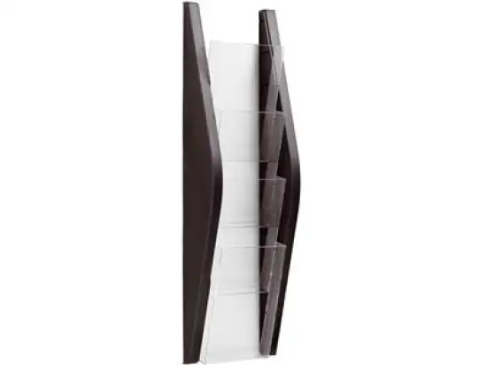 Wand-Prospekthalter Helit H6270395 4Fach 1/3 A4 schwarz Wandmontage 165x540x80mm