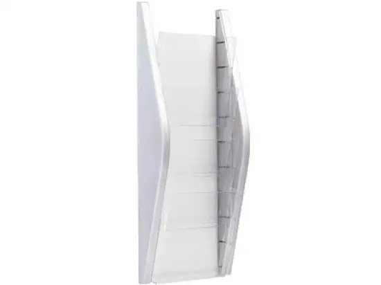 Wand-Prospekthalter Helit H6270200 4 Fach/A5 silber Wandmontage 215x540x80mm