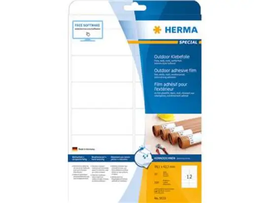 Outdoor Klebefolie Herma 9533 Special 99,1 x 42,3 mm weiß Klebefolie, Laser, Pack 120 Stk
