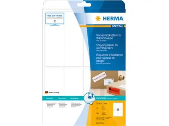Versand-Etiketten Warnhinweise Herma 8326 Special 50 x 142 mm weiß, Pack 200 Stk