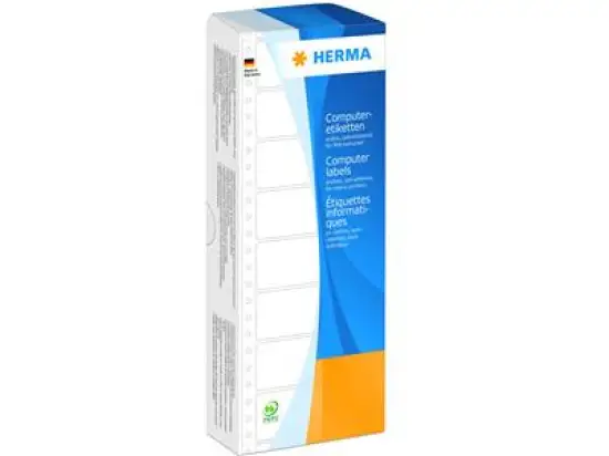 Computeretiketten Herma 8166 111,76 x 48,4 mm 1-bahnig, weiß, endlos, selbstklebend, Pack 2000 Stk