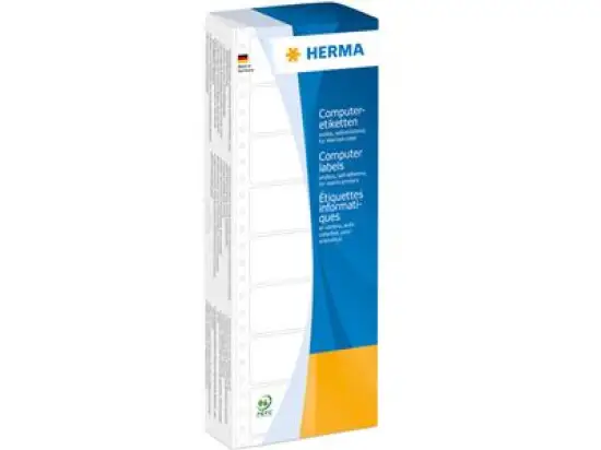 Computeretiketten Herma 8161 88,9 x 35,7 mm 1-bahnig, weiß, endlos, selbstklebend, Pack 2000 Stk
