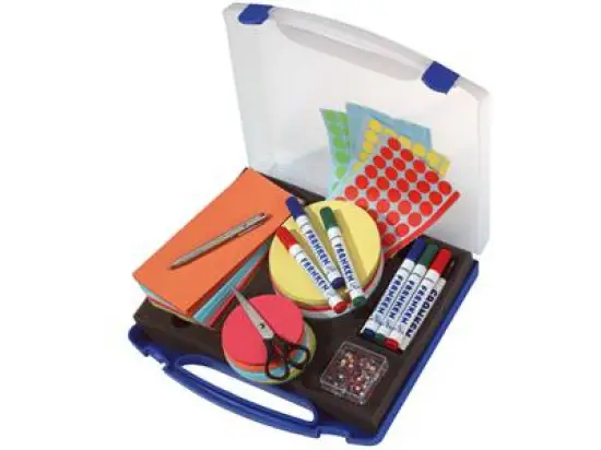 Moderatorenkoffer Franken UMKM Mini blau/transparent