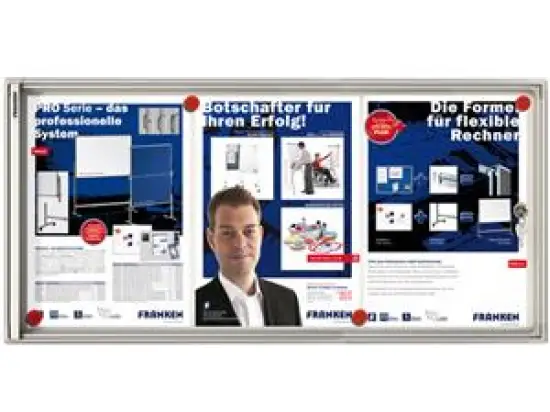 Flachschaukasten Franken FSA3 Innenbereich, magnetisch, Flügeltür, 37x73x3cm