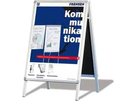 Plakatständer Franken BSA1 A1, Aluminium, Schnellwechselrahmen, Kunststoffscheibe