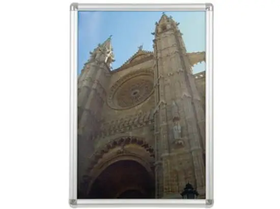 Plakatrahmen Franken BS0703 A2, Aluminium, silber, aufklappbares Rahmenprofil