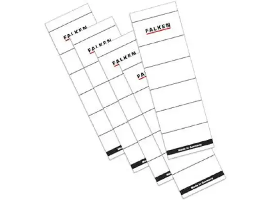 Ordner-Rückenschild Etiketten Falken 80037047 kurz/breit, selbstklebend, mit Aufdruck, weiß, Pack 10 Stk