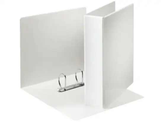 Panorama Ringbuch Esselte 49742 A4, 2 Ringe Ø 50 mm, Pappe/PP-Folie, 2 Außentaschen, D-Ring-Mechanik, weiß, Pack 10 Stk