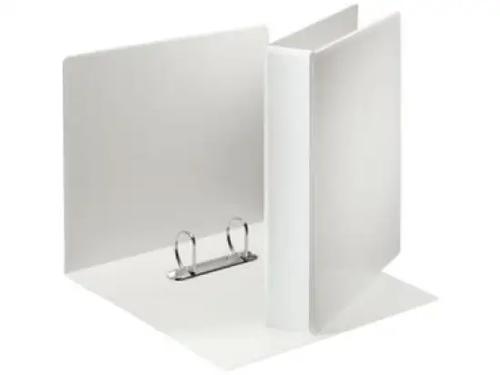 Panorama Ringbuch Esselte 49739 A4, 2 Ringe Ø 40 mm, Pappe/PP-Folie, 2 Außentaschen, D-Ring-Mechanik, weiß, Pack 10 Stk