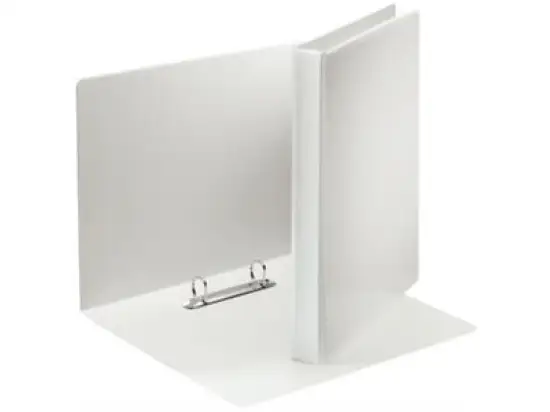 Panorama Ringbuch Esselte 49738 A4, 2 Ringe Ø 20 mm, Pappe/PP-Folie, 2 Außentaschen, D-Ring-Mechanik, weiß, Pack 10 Stk
