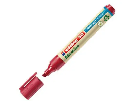 Flipchartmarker Edding 32 EcoLine 4-32002 1-5mm, Keilspitze, rot