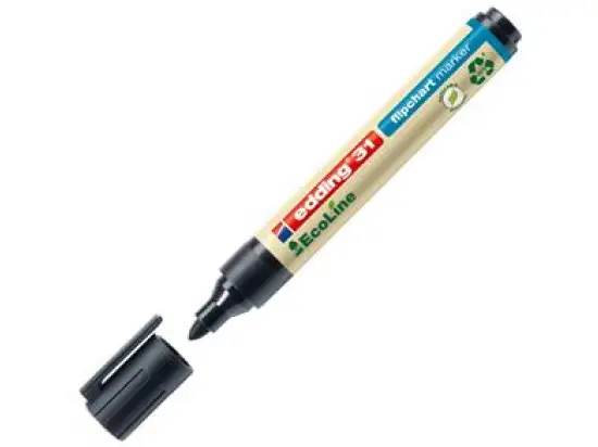 Flipchartmarker Edding 31 EcoLine 4-31001 1,5-3mm, Rundspitze, schwarz