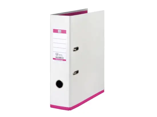 Ordner Elba 100081031 10489WEPI myColour, Strong-Line A4, 80mm, Pappe/PP-Folie, Wechselfenster, Bicolour-Optik, weiß/pink, Pack 10 Stk