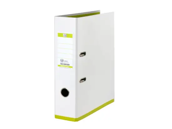 Ordner Elba 100081032 10489WEGH myColour, Strong-Line A4, 80mm, Pappe/PP-Folie, Wechselfenster, Bicolour-Optik, weiß/hellgrün, Pack 10 Stk