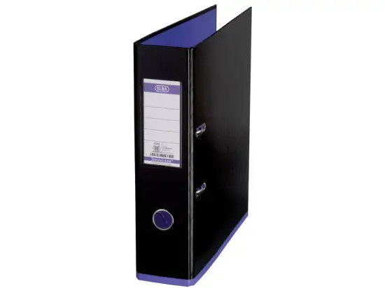 Ordner Elba 100081034 myColour, Strong-Line A4, 80mm, Pappe/PP-Folie, Wechselfenster, Bicolour-Optik, schwarz/violett, Pack 10 Stk