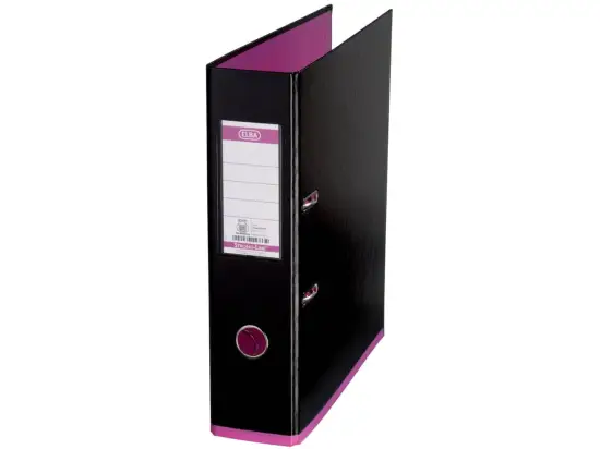 Ordner Elba 100081035 10489SWPI myColour, Strong-Line A4, 80mm, Pappe/PP-Folie, Wechselfenster, Bicolour-Optik, schwarz/pink