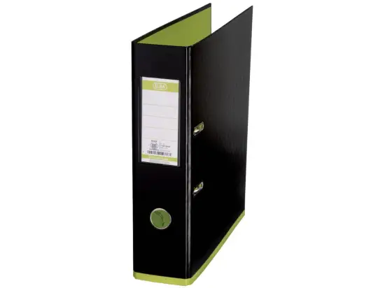 Ordner Elba 100081036 10489SWGH myColour, Strong-Line A4, 80mm, Pappe/PP-Folie, Wechselfenster, Bicolour-Optik, schwarz/hellgrün, Pack 10 Stk