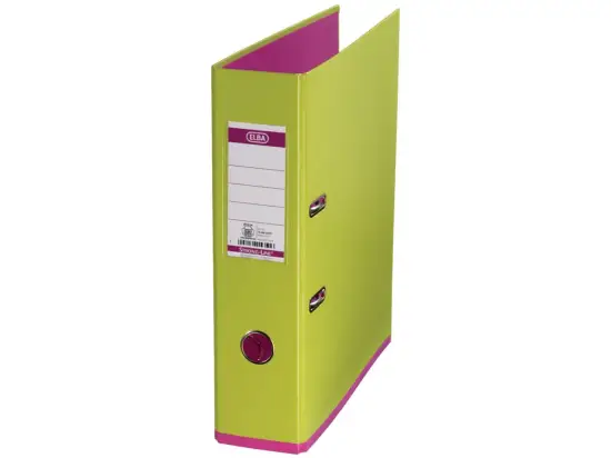 Ordner Elba 100081037 10489GHPI myColour, Strong-Line A4, 80mm, Pappe/PP-Folie, Wechselfenster, Bicolour-Optik, hellgrün/pink, Pack 10 Stk