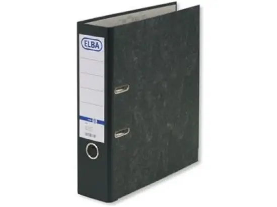 Ordner Elba 100081009 10428SW smart Original A4, 80mm, Pappe/Wolkenmarmor, schwarzer Rücken