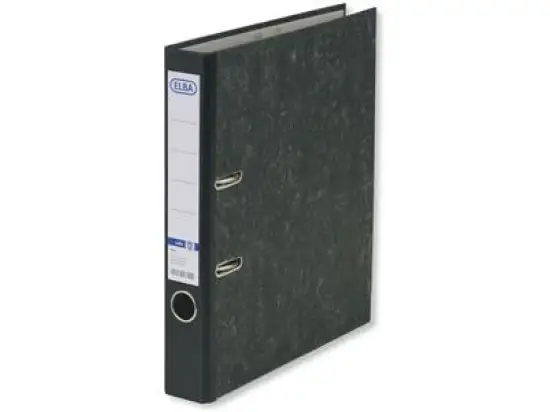 Ordner Elba 100081008 10425SW smart Original A4, 50mm, Pappe/Wolkenmarmor, schwarzer Rücken