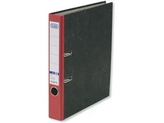 Ordner Elba 100023245 10425RO smart Original A4, 50mm, Pappe/Wolkenmarmor, roter Rücken