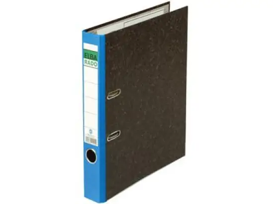 Ordner Elba 100555308 10404BL Rado A4, 50mm, Pappe/Wolkenmarmor, blauer Rücken