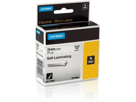 Schriftband-Kassette Dymo S0773860 1734821 Rhino 24mm x 5,5m, selbstlaminierend, schwarz auf weiß