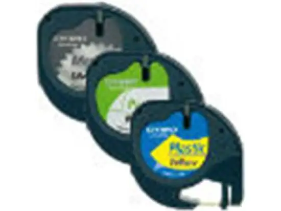 Schriftband-Kassette Dymo S0721800 91241 LetraTag 12mm x 4m, Pack 3 Stk