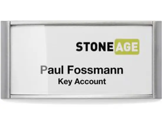 Namensschild Durable 8542-23 854223 Classic 34x74mm mit Magnet silber, Pack 10 Stk