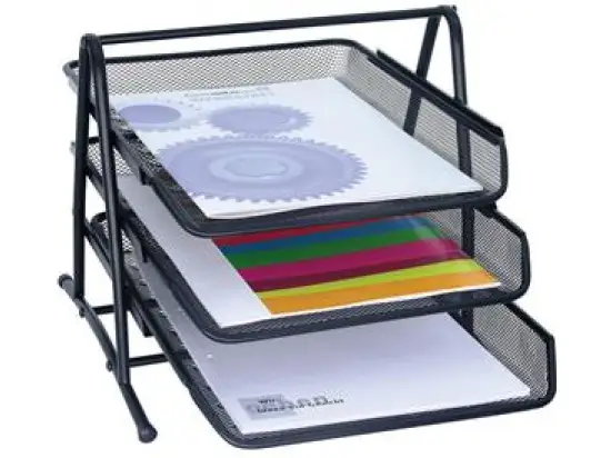 Briefablage Wedo 65801 65 801 Office schwarz A4 mit 3 Schüben