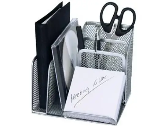 Butler Wedo 65554 65 554 Office silber, 4-Fächer, mit Schrägablage, ca. 15,8x14,5x13,5cm