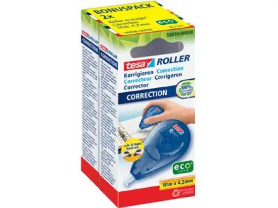 Korrekturroller Tesa 56998-00000-00 Sideway Roller ecoLogo 4,2mm/10m Einweg, Pack 2 Stk