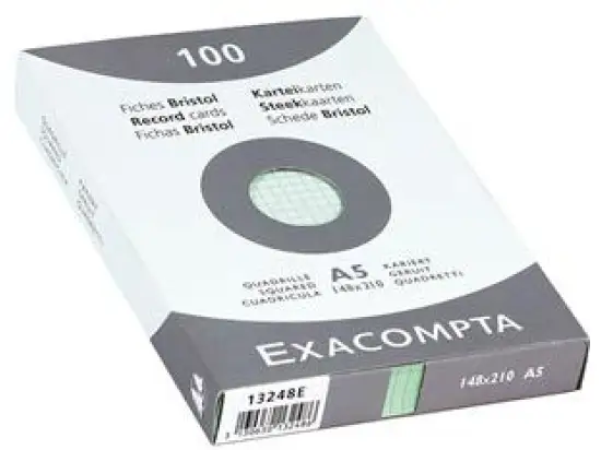 Karteikarten Exacompta 13220B A7 kariert gelb, Pack 100 Stk